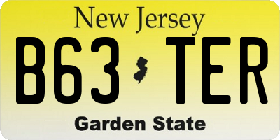 NJ license plate B63TER