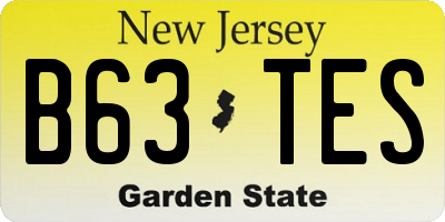 NJ license plate B63TES