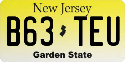 NJ license plate B63TEU