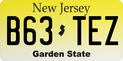 NJ license plate B63TEZ
