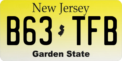 NJ license plate B63TFB