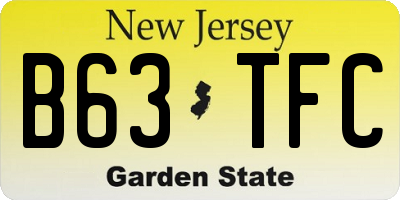 NJ license plate B63TFC