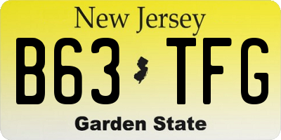 NJ license plate B63TFG
