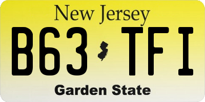 NJ license plate B63TFI