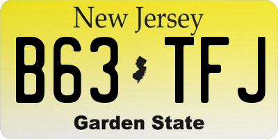 NJ license plate B63TFJ