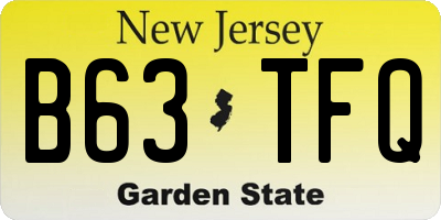 NJ license plate B63TFQ
