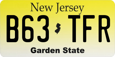 NJ license plate B63TFR