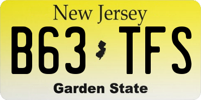 NJ license plate B63TFS