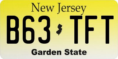 NJ license plate B63TFT