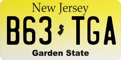 NJ license plate B63TGA