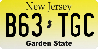 NJ license plate B63TGC