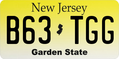 NJ license plate B63TGG