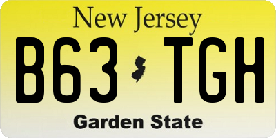 NJ license plate B63TGH