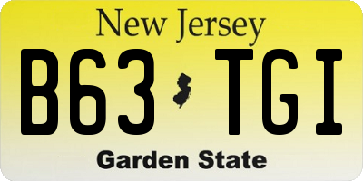 NJ license plate B63TGI