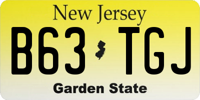 NJ license plate B63TGJ