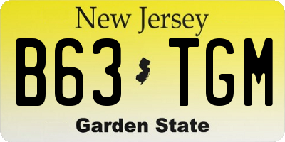 NJ license plate B63TGM