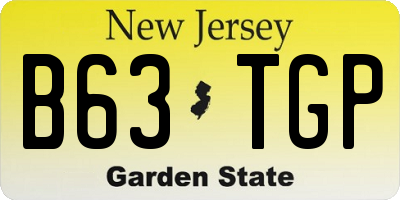 NJ license plate B63TGP