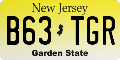 NJ license plate B63TGR