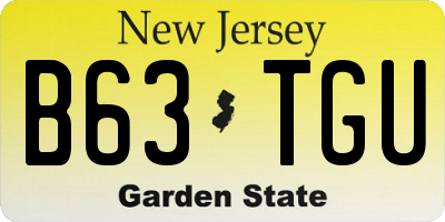 NJ license plate B63TGU