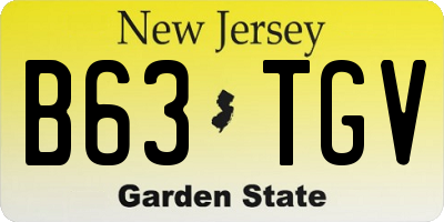 NJ license plate B63TGV