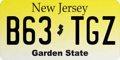 NJ license plate B63TGZ