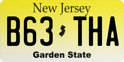 NJ license plate B63THA