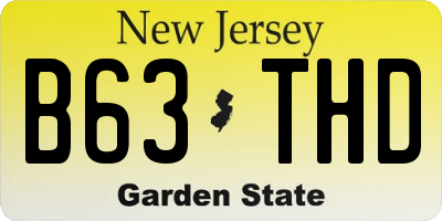 NJ license plate B63THD