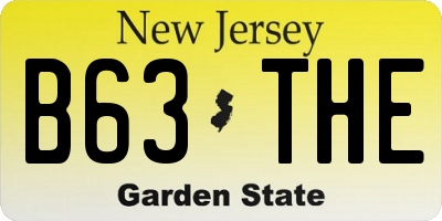NJ license plate B63THE