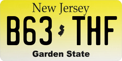 NJ license plate B63THF