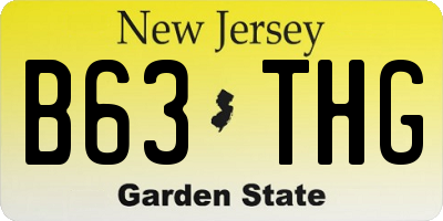NJ license plate B63THG