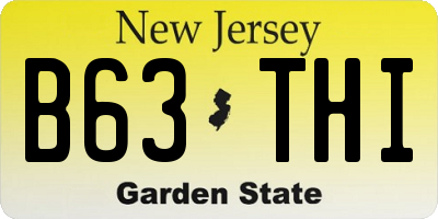 NJ license plate B63THI