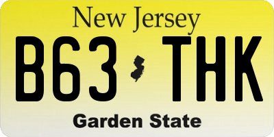NJ license plate B63THK