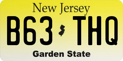 NJ license plate B63THQ