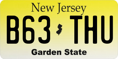 NJ license plate B63THU