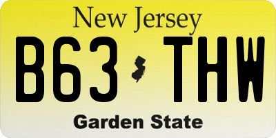 NJ license plate B63THW