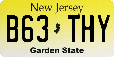 NJ license plate B63THY