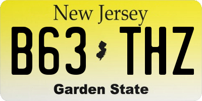 NJ license plate B63THZ