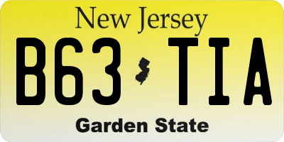 NJ license plate B63TIA