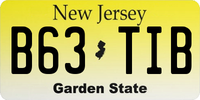 NJ license plate B63TIB