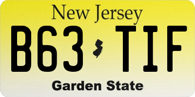 NJ license plate B63TIF