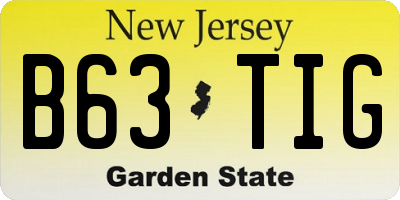 NJ license plate B63TIG