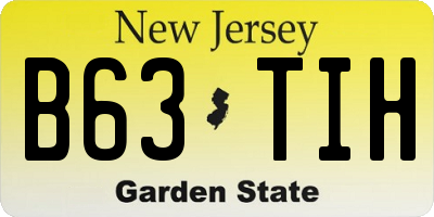 NJ license plate B63TIH