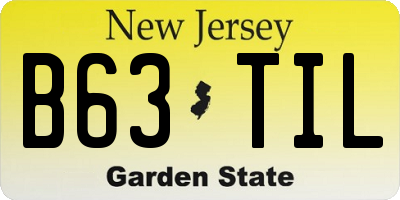 NJ license plate B63TIL