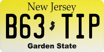 NJ license plate B63TIP