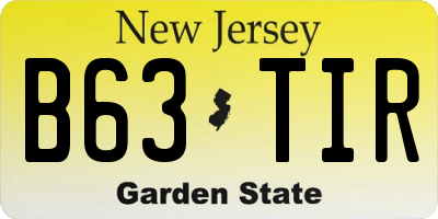 NJ license plate B63TIR