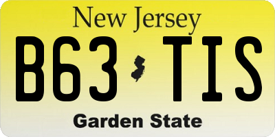 NJ license plate B63TIS