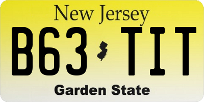 NJ license plate B63TIT
