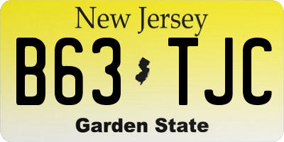 NJ license plate B63TJC