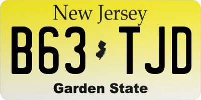 NJ license plate B63TJD