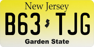 NJ license plate B63TJG